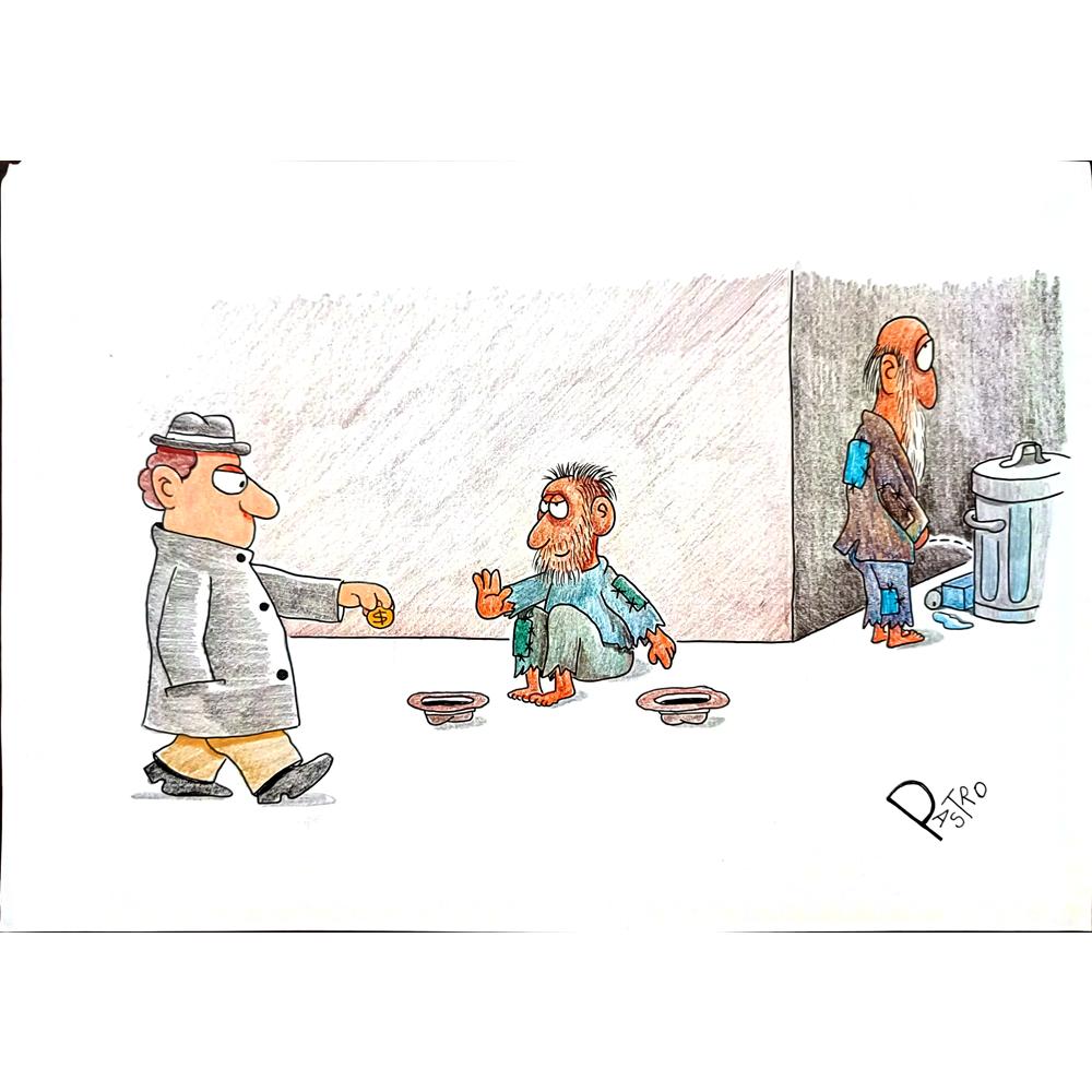 Angelo Pastro 29x21cm Orijinal Karikatür BOD01831