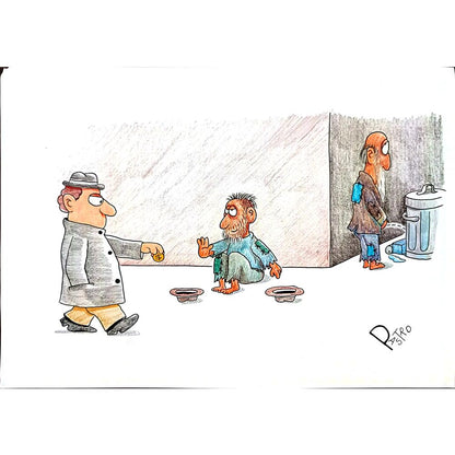 Angelo Pastro 29x21cm Orijinal Karikatür BOD01831