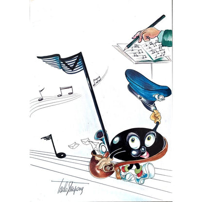 Carlo Sterpone 27x18cm Orijinal Karikatür BOD01837