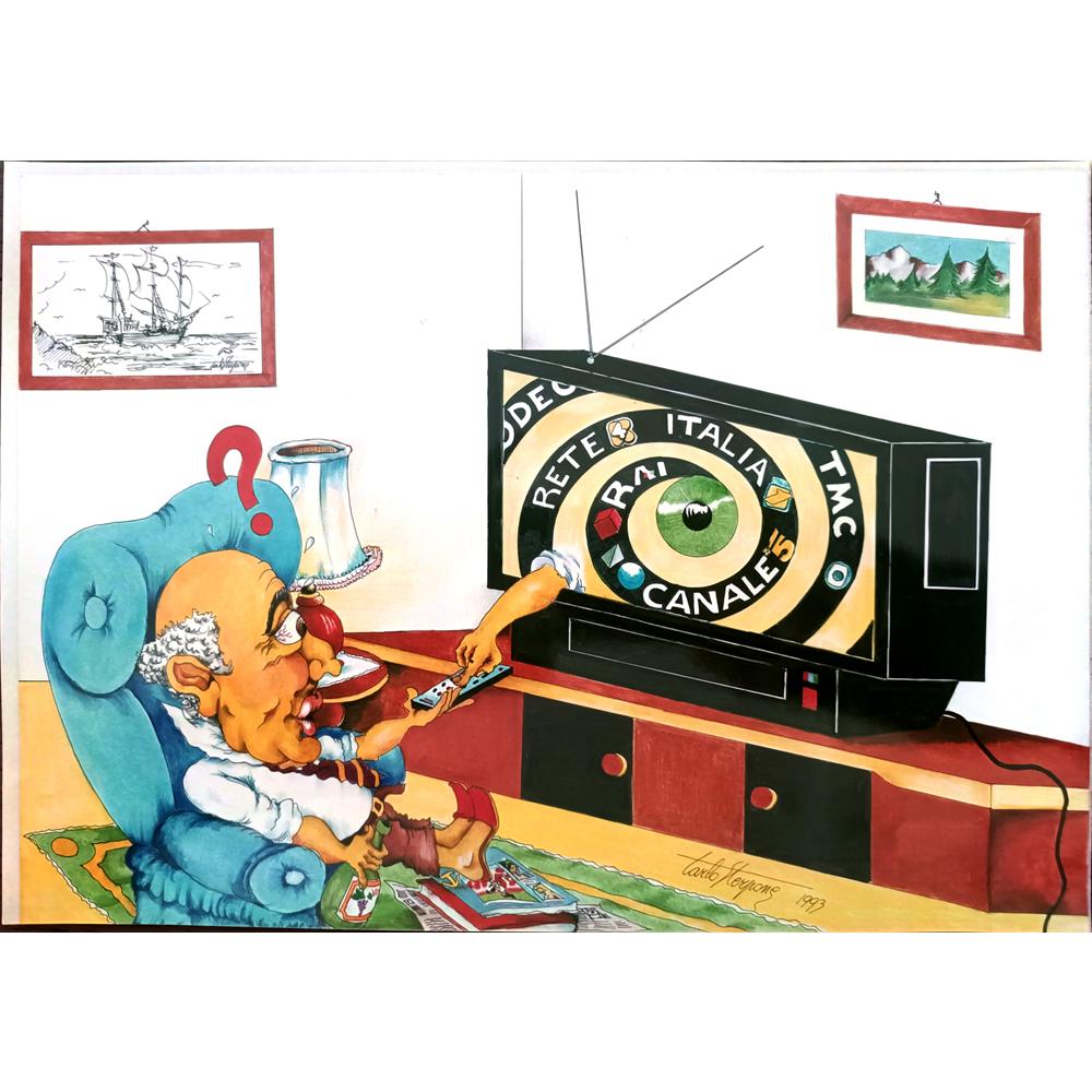 Carlo Sterpone 27x18cm Orijinal Karikatür BOD01838