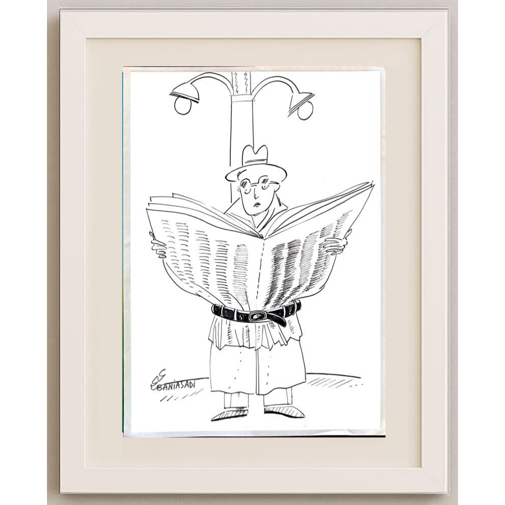 Baniasadi Mohammad Ali 29x21cm Orijinal Karikatür BOD01844