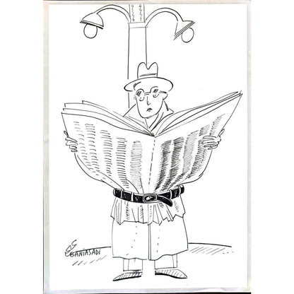 Baniasadi Mohammad Ali 29x21cm Orijinal Karikatür BOD01844