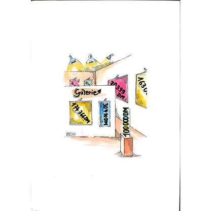 Winfred Besslich 29x21cm Orijinal Karikatür BOD01847