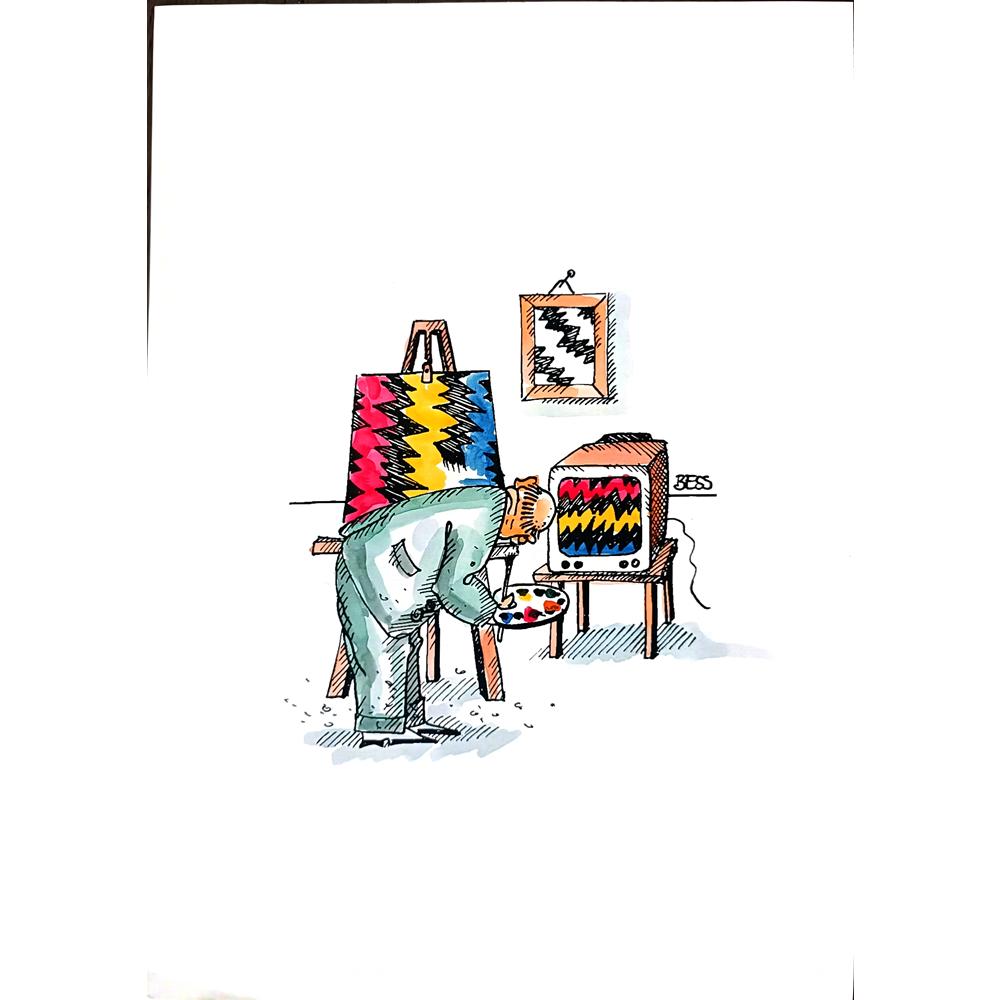 Winfred Besslich 29x21cm Orijinal Karikatür BOD01848