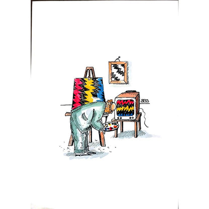 Winfred Besslich 29x21cm Orijinal Karikatür BOD01848