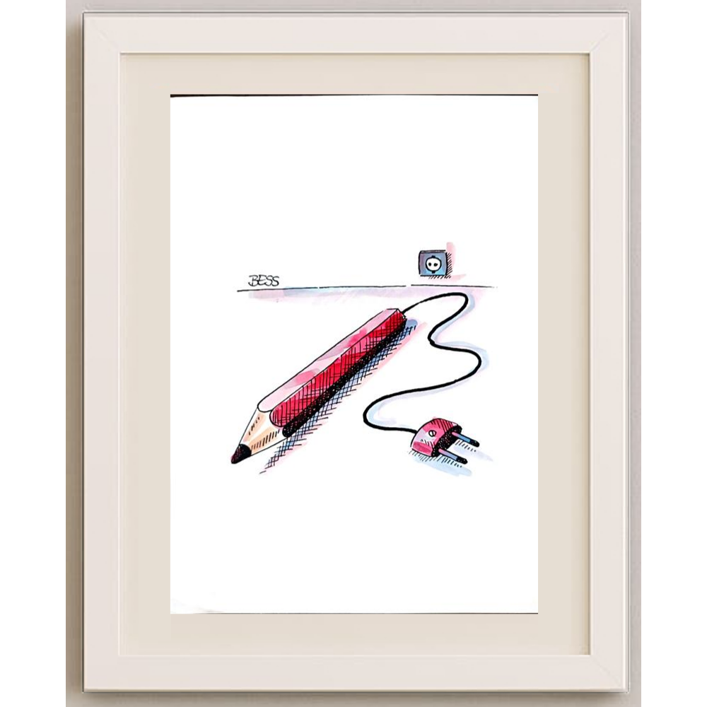 Winfred Besslich 29x21cm Orijinal Karikatür BOD01849