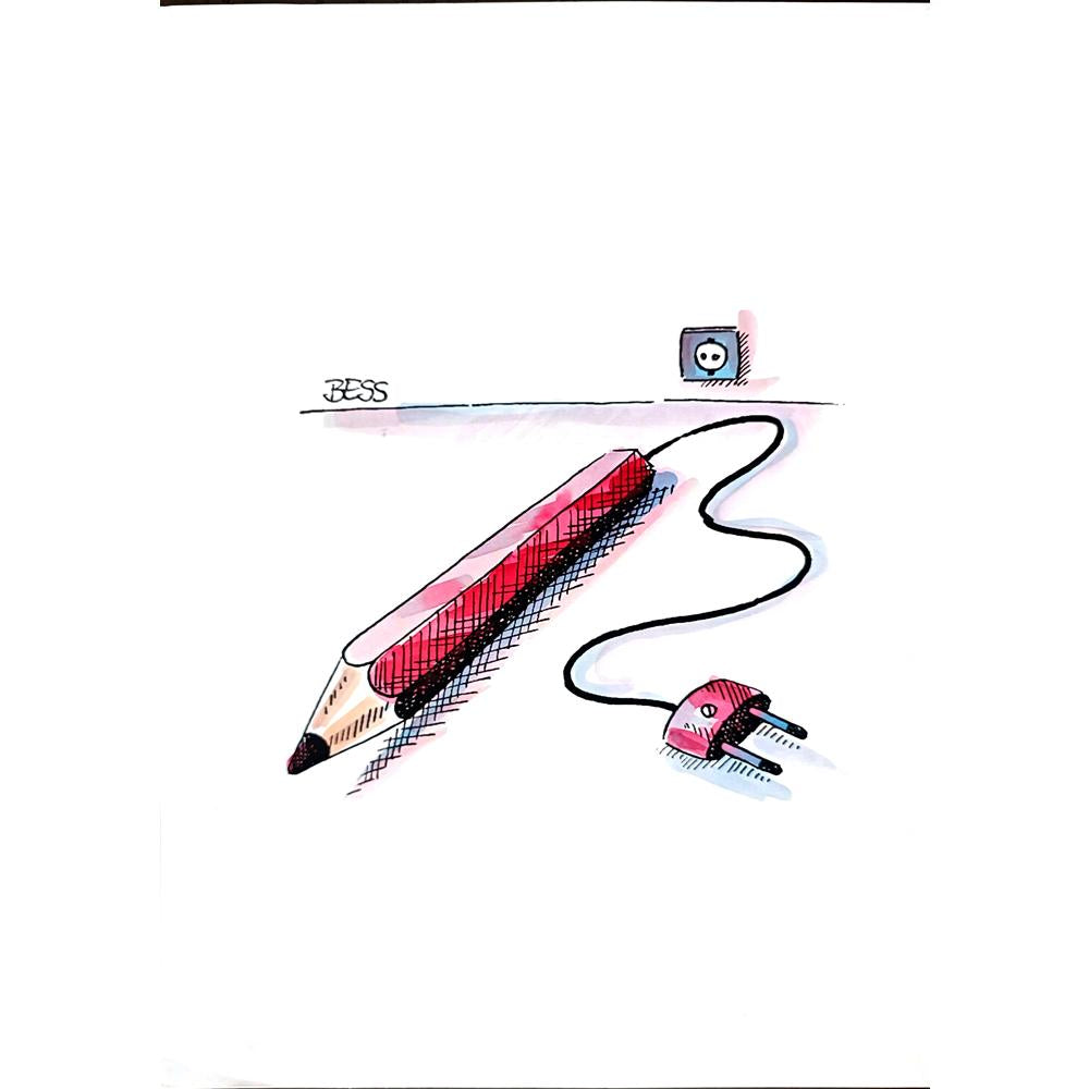 Winfred Besslich 29x21cm Orijinal Karikatür BOD01849