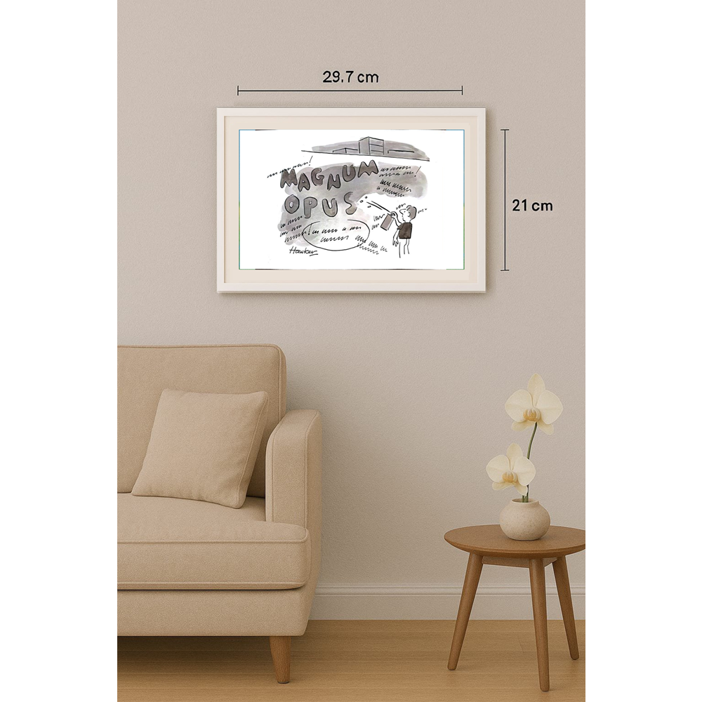 David Hawker 29x21cm Orijinal Karikatür BOD01853