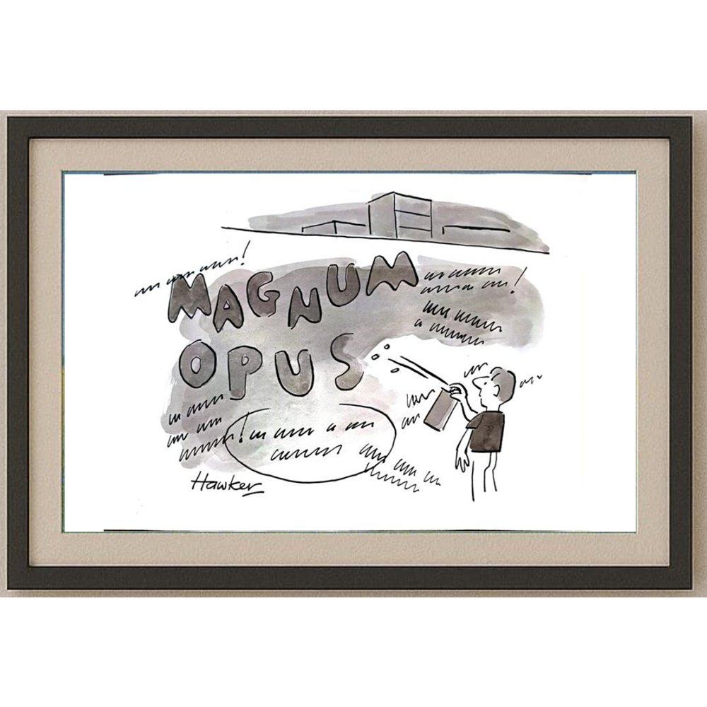 David Hawker 29x21cm Orijinal Karikatür BOD01853