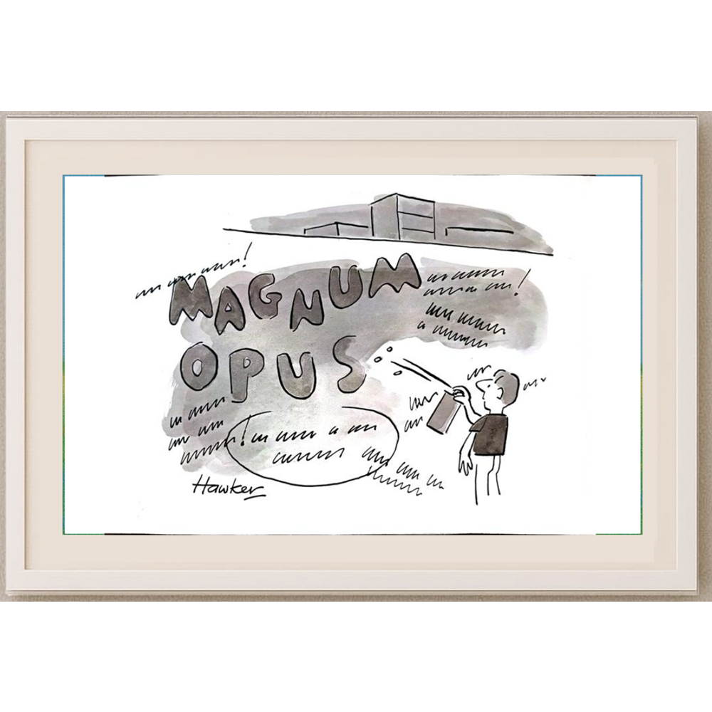 David Hawker 29x21cm Orijinal Karikatür BOD01853