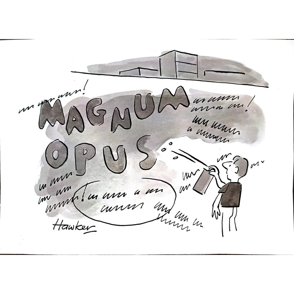 David Hawker 29x21cm Orijinal Karikatür BOD01853