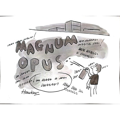 David Hawker 29x21cm Orijinal Karikatür BOD01853