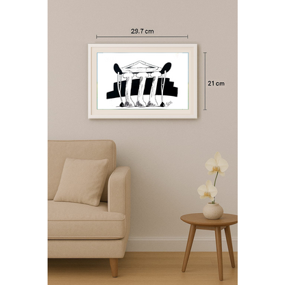 Szalai Attila 29x21cm Orijinal Karikatür BOD01855