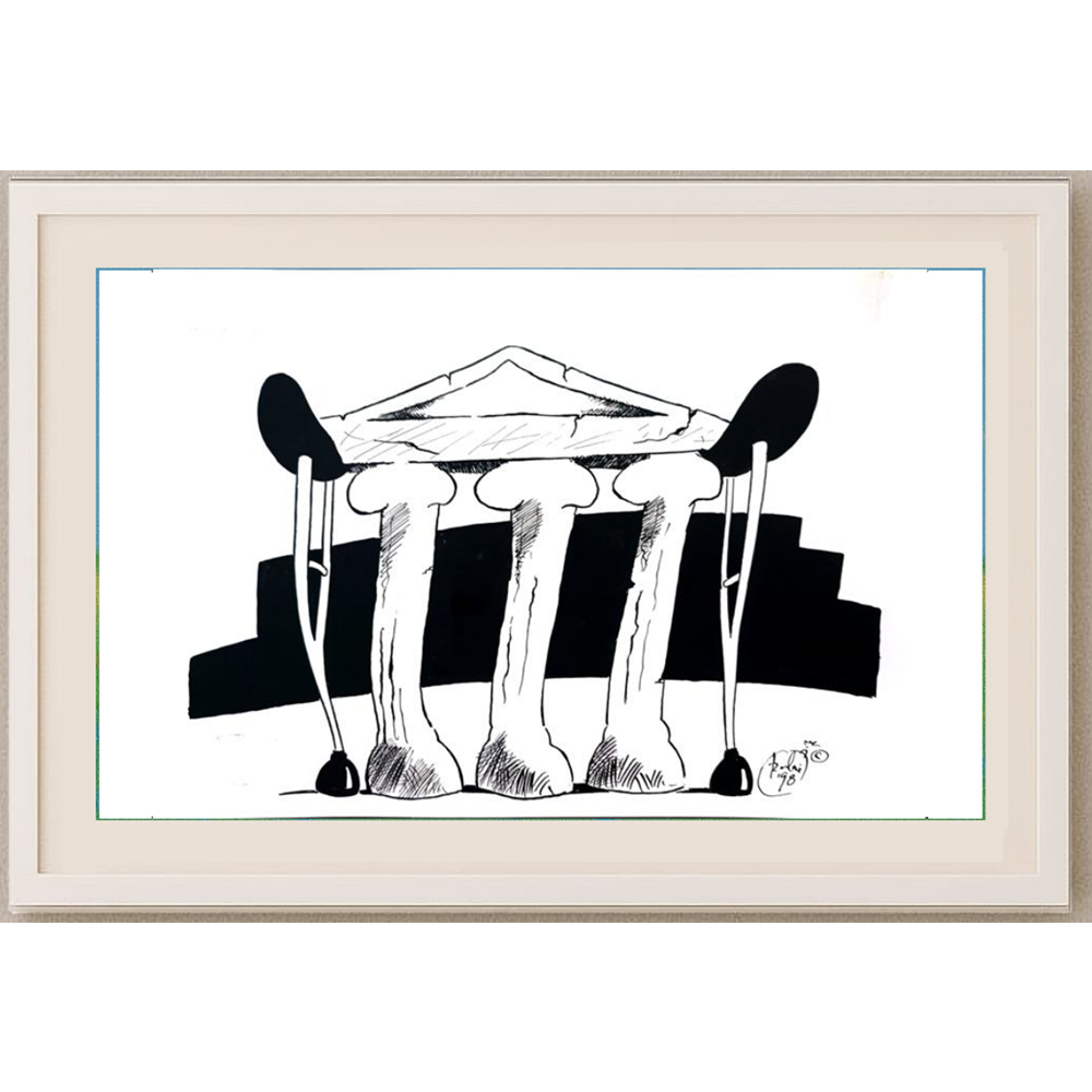 Szalai Attila 29x21cm Orijinal Karikatür BOD01855