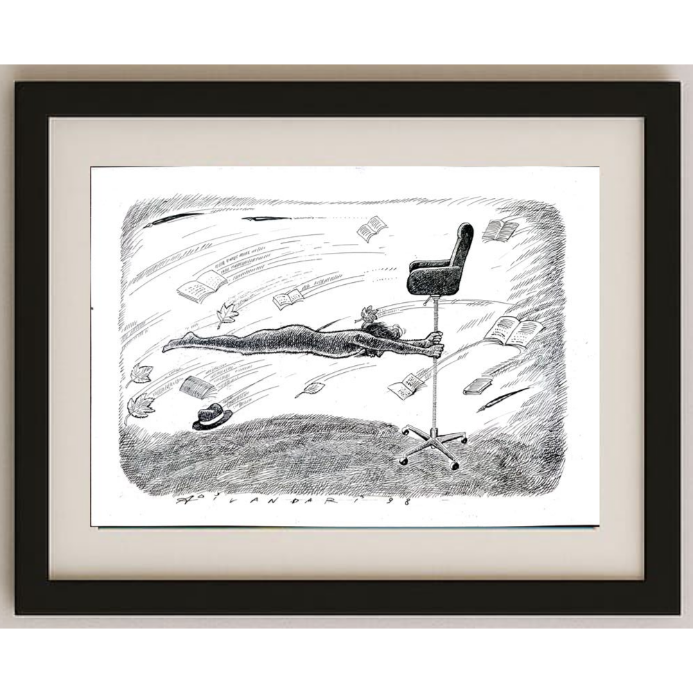 Ali Divandari 29x21cm Orijinal Karikatür BOD01861