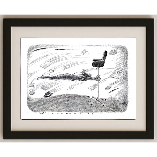 Ali Divandari 29x21cm Orijinal Karikatür BOD01861