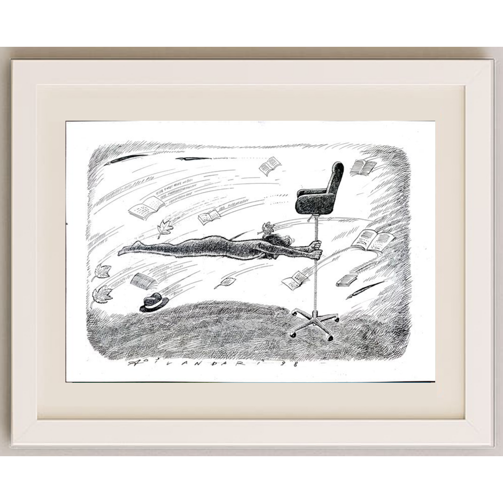 Ali Divandari 29x21cm Orijinal Karikatür BOD01861