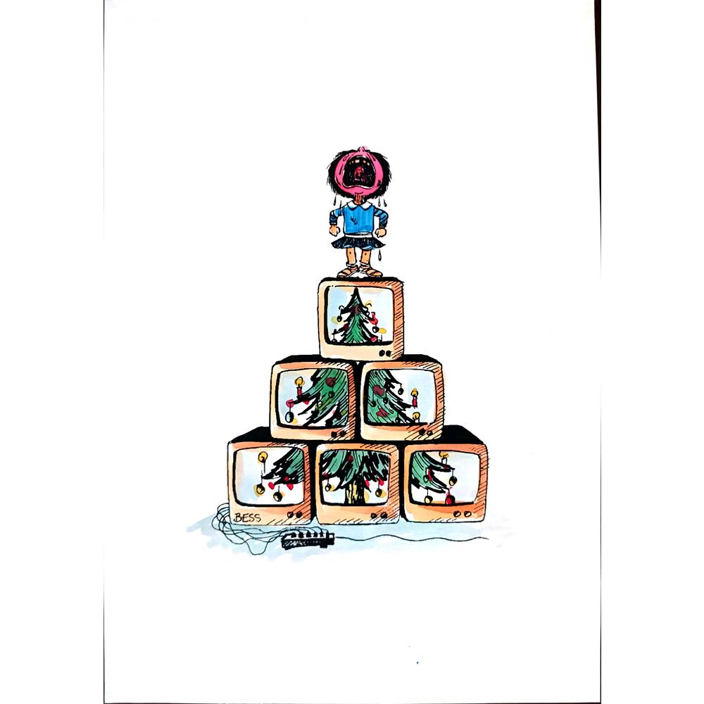 Winfred Besslich 29x21cm Orijinal Karikatür BOD01863