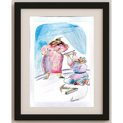 Baniasadi Mohammad Ali 29x21cm Orijinal Karikatür BOD01865