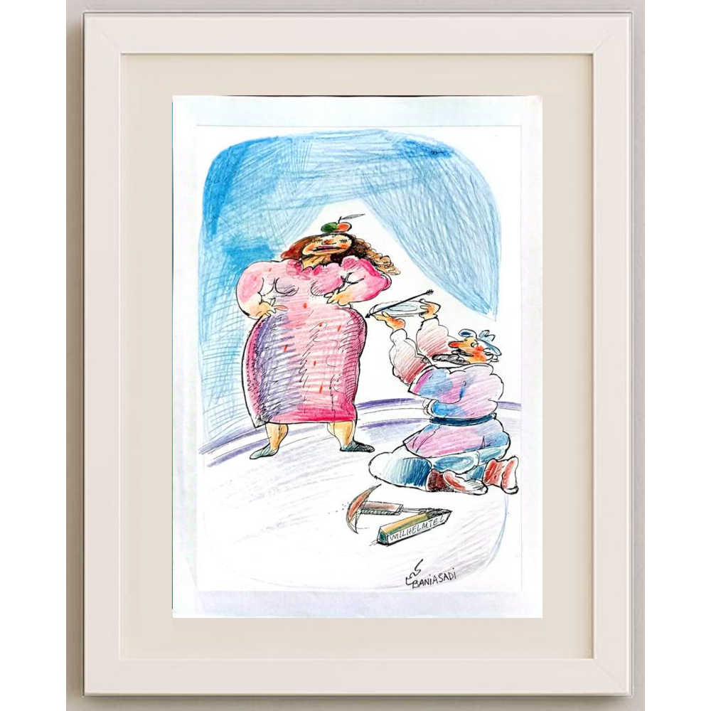 Baniasadi Mohammad Ali 29x21cm Orijinal Karikatür BOD01865