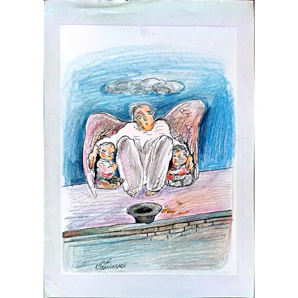 Baniasadi Mohammad Ali 29x21cm Orijinal Karikatür BOD01889