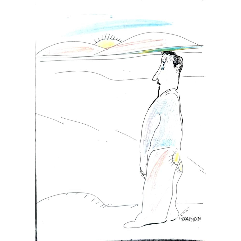 Baniasadi Mohammad Ali 29x21cm Orijinal Karikatür BOD01890