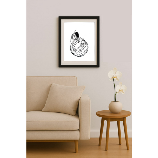 Ali Divandari 20x16cm Orijinal Karikatür BOD01894