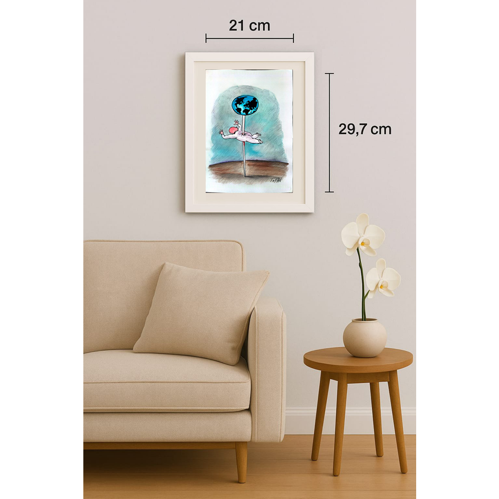 Cristian Topan 29x21cm Orijinal Karikatür BOD01900