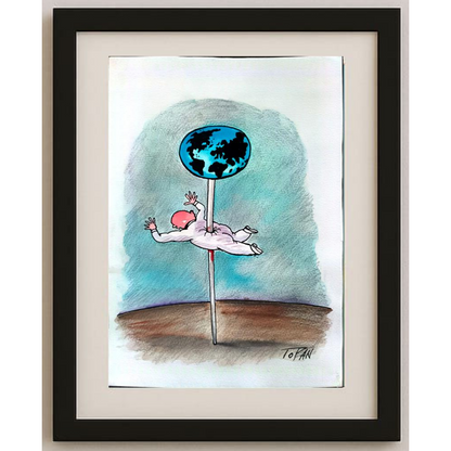 Cristian Topan 29x21cm Orijinal Karikatür BOD01900