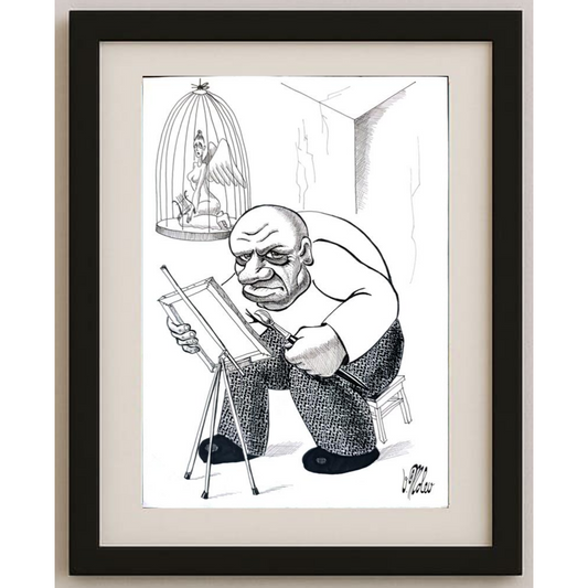 Victor Molev 29x21cm Orijinal Karikatür BOD01906