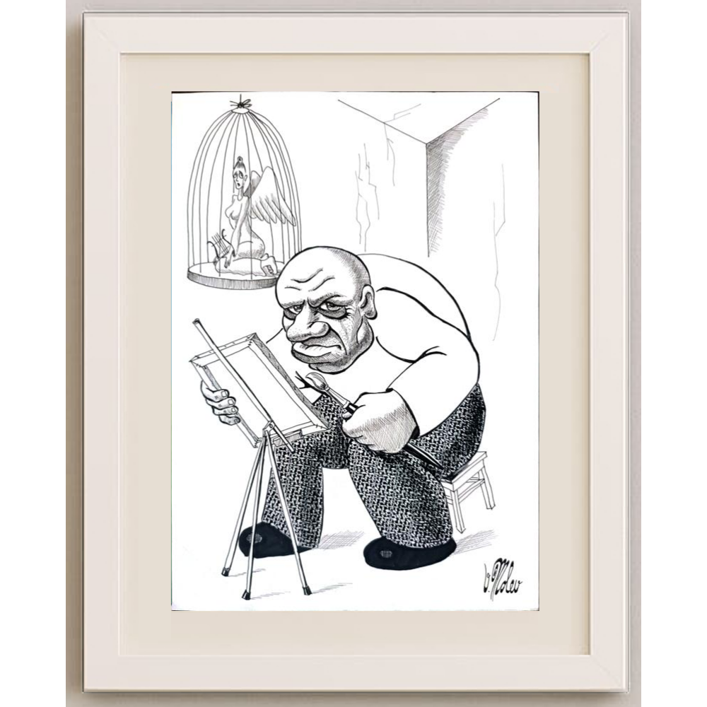Victor Molev 29x21cm Orijinal Karikatür BOD01906
