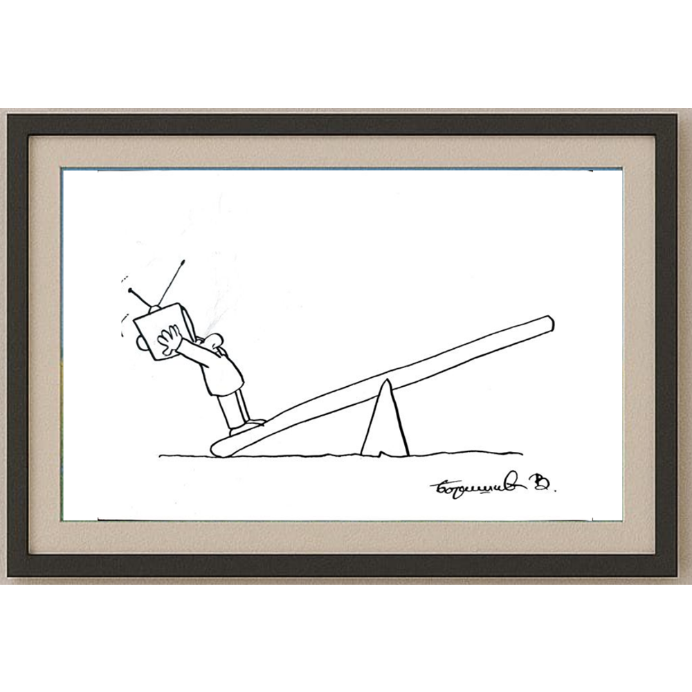 Veselin Borisic 29x21cm Orijinal Karikatür BOD01934