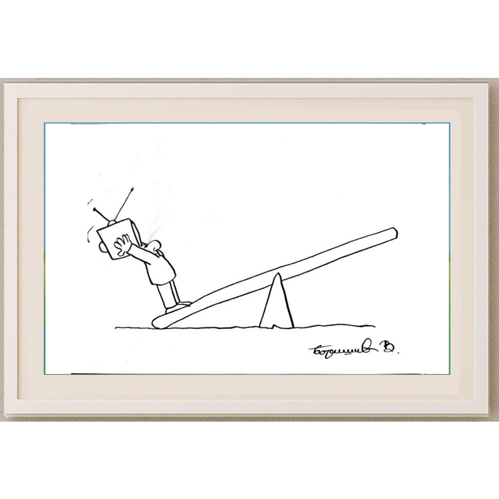 Veselin Borisic 29x21cm Orijinal Karikatür BOD01934