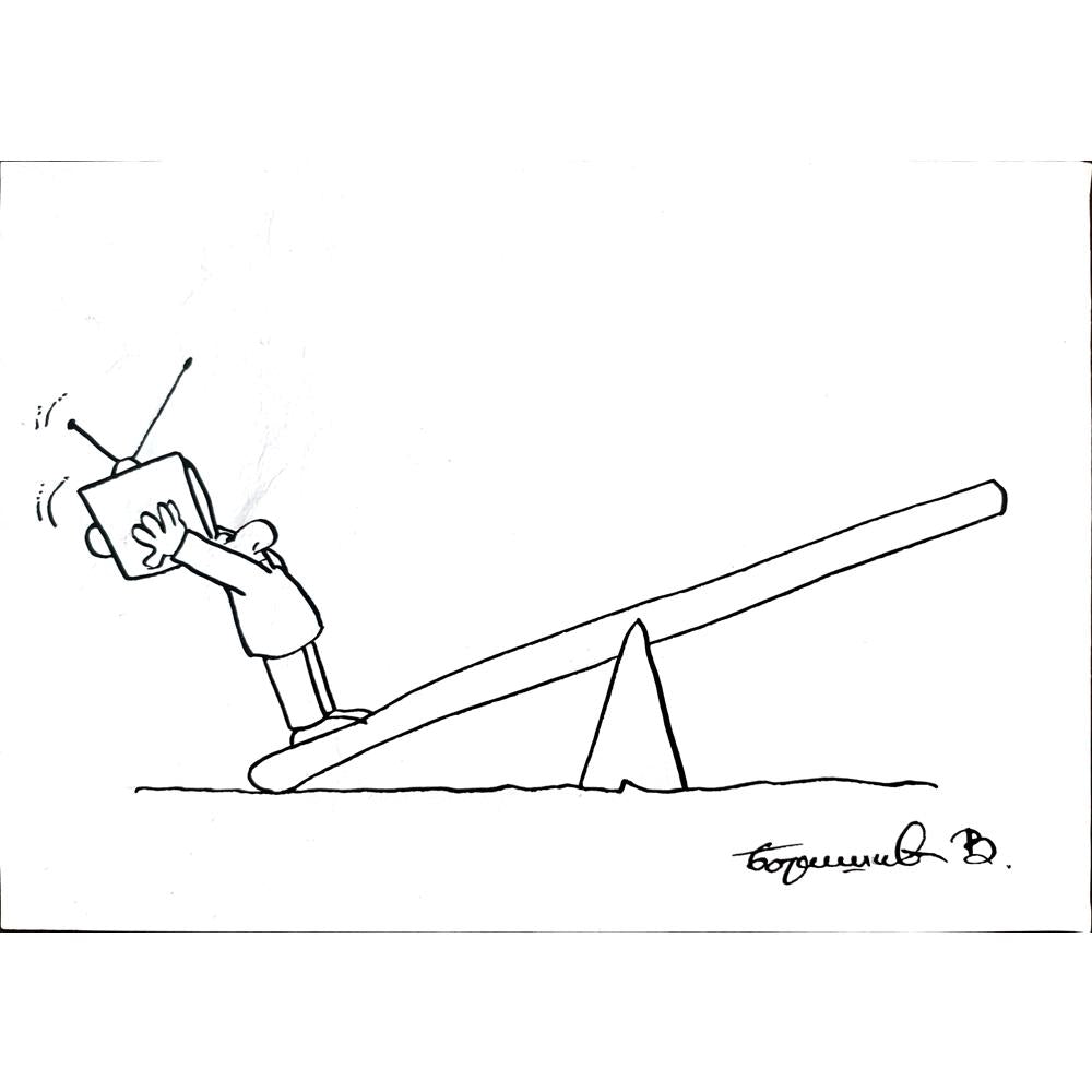 Veselin Borisic 29x21cm Orijinal Karikatür BOD01934