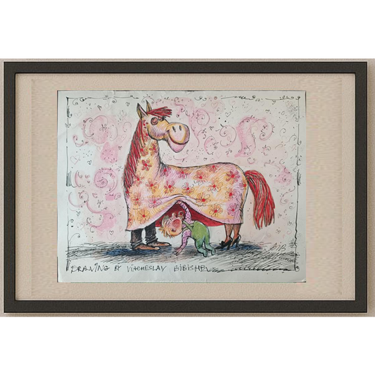 Viacheslav Bibishev 43x30cm Orijinal Karikatür BOD01955