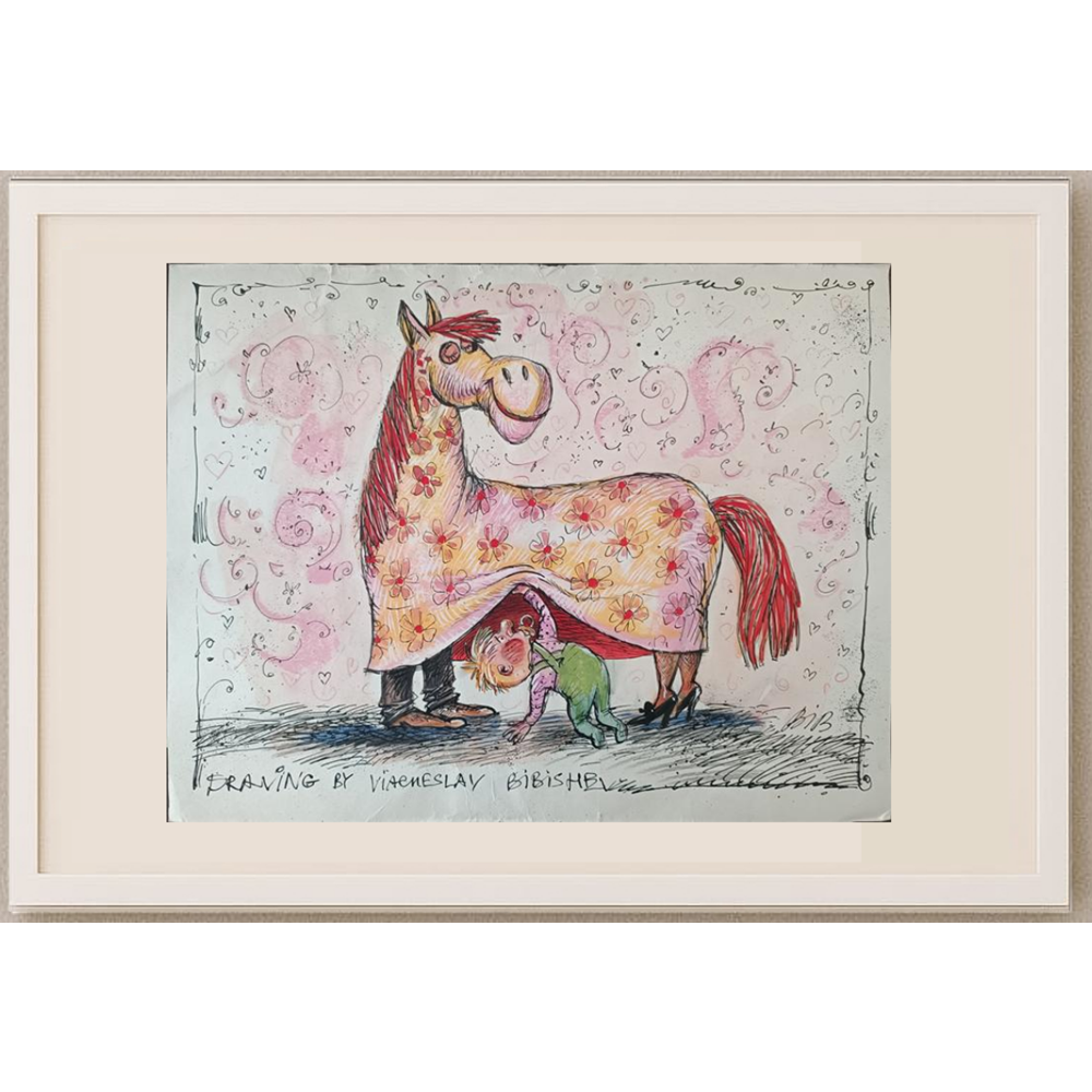 Viacheslav Bibishev 43x30cm Orijinal Karikatür BOD01955