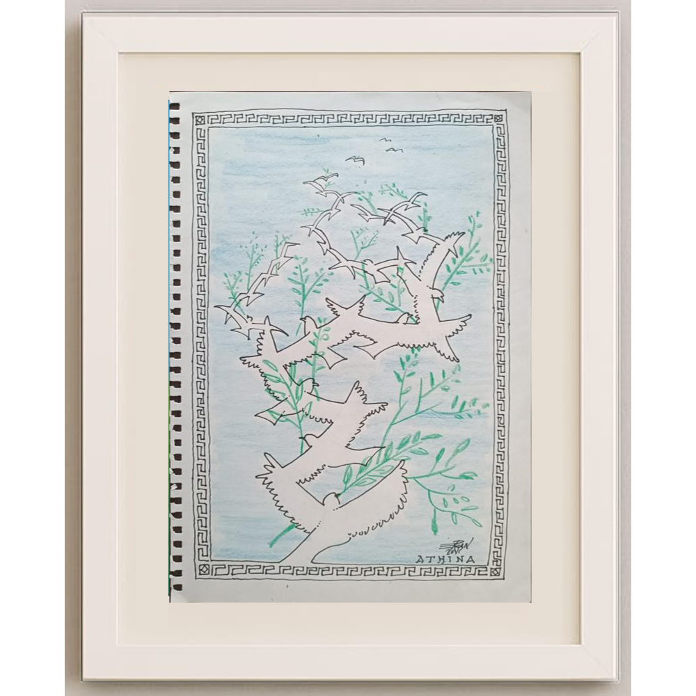 Athina 29x21cm Orijinal Karikatür BOD01956