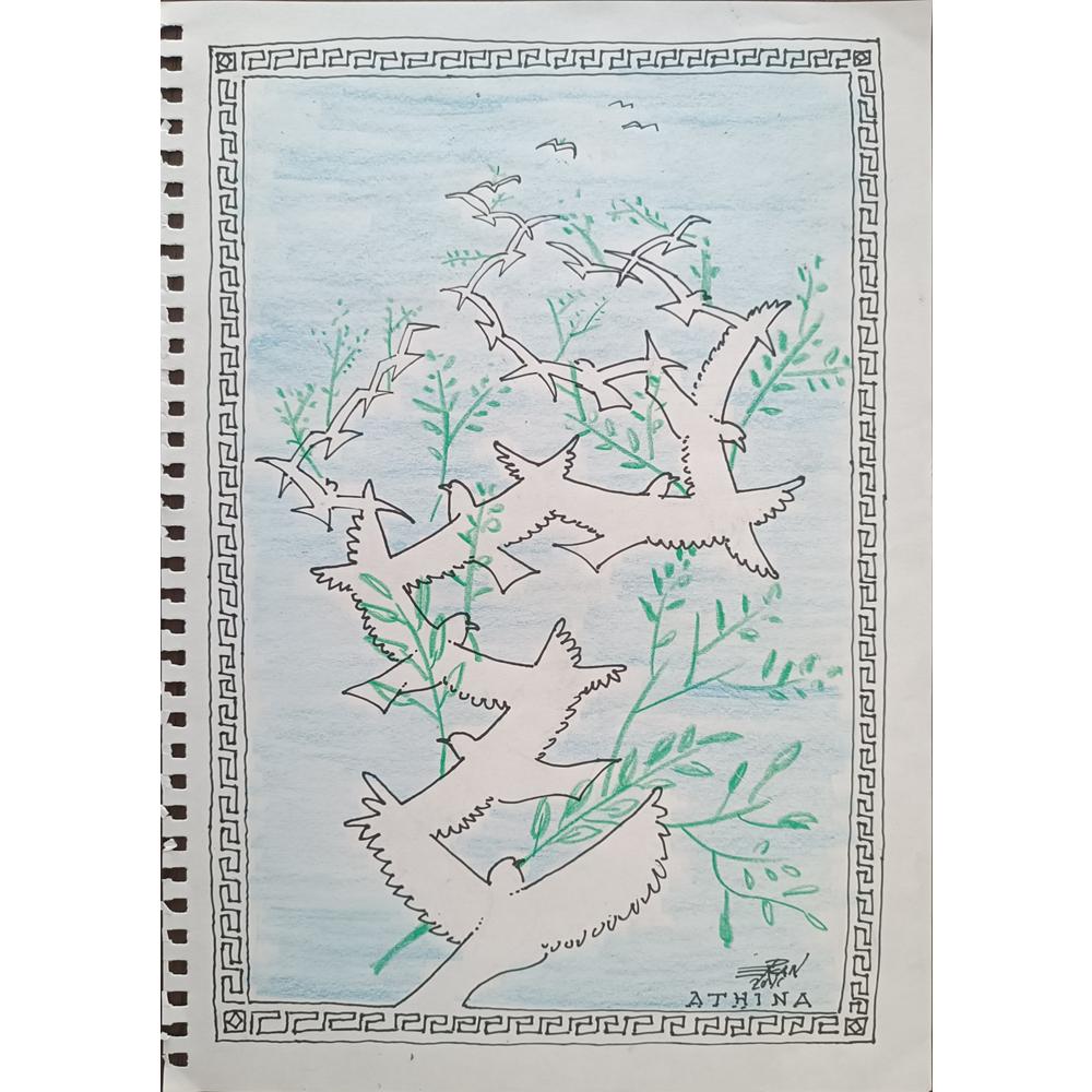 Athina 29x21cm Orijinal Karikatür BOD01956