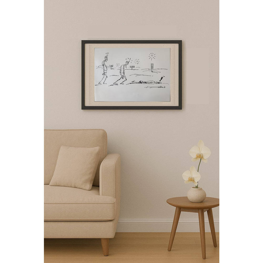 Willehi 43x30cm Orijinal Karikatür BOD01959