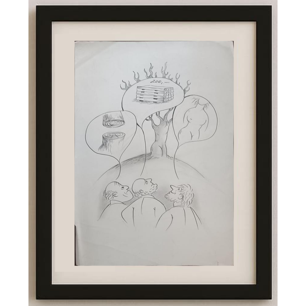 Wolfgang Schlegel 43x30cm Orijinal Karikatür BOD01960