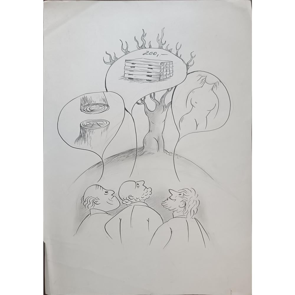 Wolfgang Schlegel 43x30cm Orijinal Karikatür BOD01960