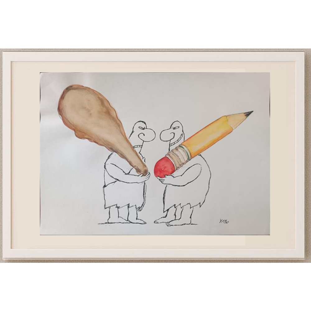 Yayo Diego Herrera 43x30cm Orijinal Karikatür BOD01985