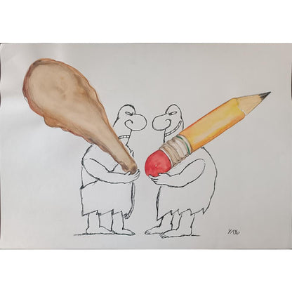 Yayo Diego Herrera 43x30cm Orijinal Karikatür BOD01985