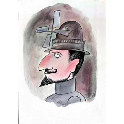 Cristian Topan 43x30cm Orijinal Karikatür Tablo BOD02007