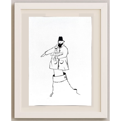 Unknown 43x30cm Orijinal Karikatür Tablo BOD02028