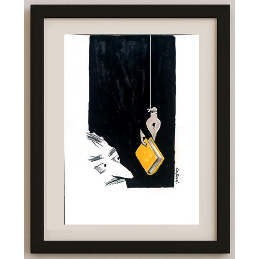 Stojan Dechev 35x25cm Orijinal Karikatür Tablo BOD02035