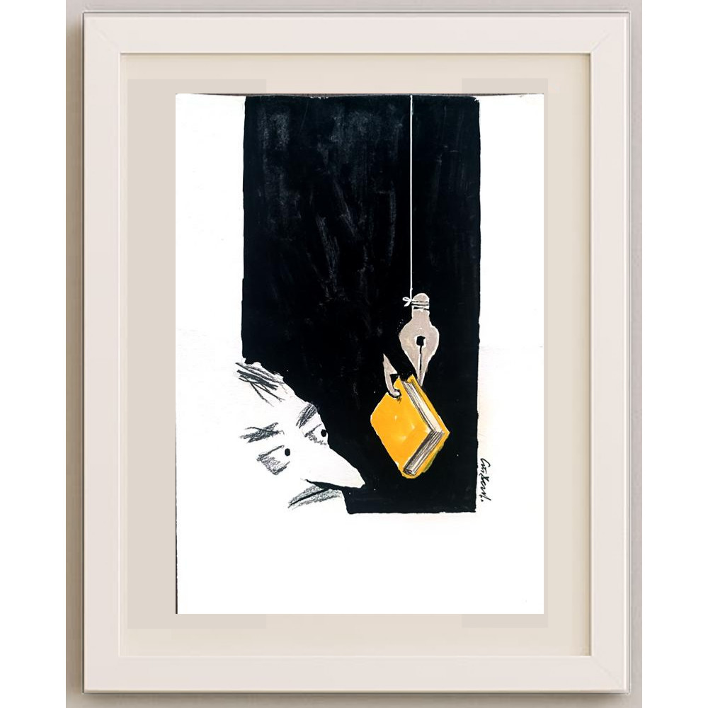 Stojan Dechev 35x25cm Orijinal Karikatür Tablo BOD02035