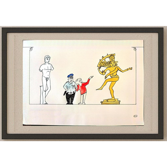 Kokus 29x21cm Orijinal Karikatür Tablo BOD02037