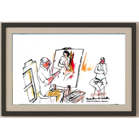 Vasantha Hosabettu 35x25cm Orijinal Karikatür Tablo BOD02038