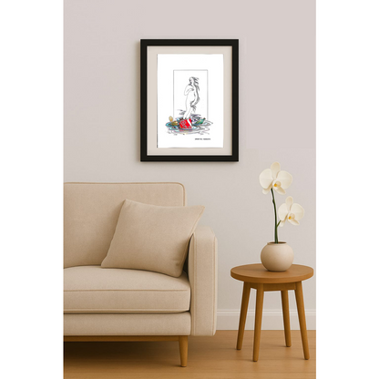 Tode Blazevski 35x25cm Orijinal Karikatür Tablo BOD02044